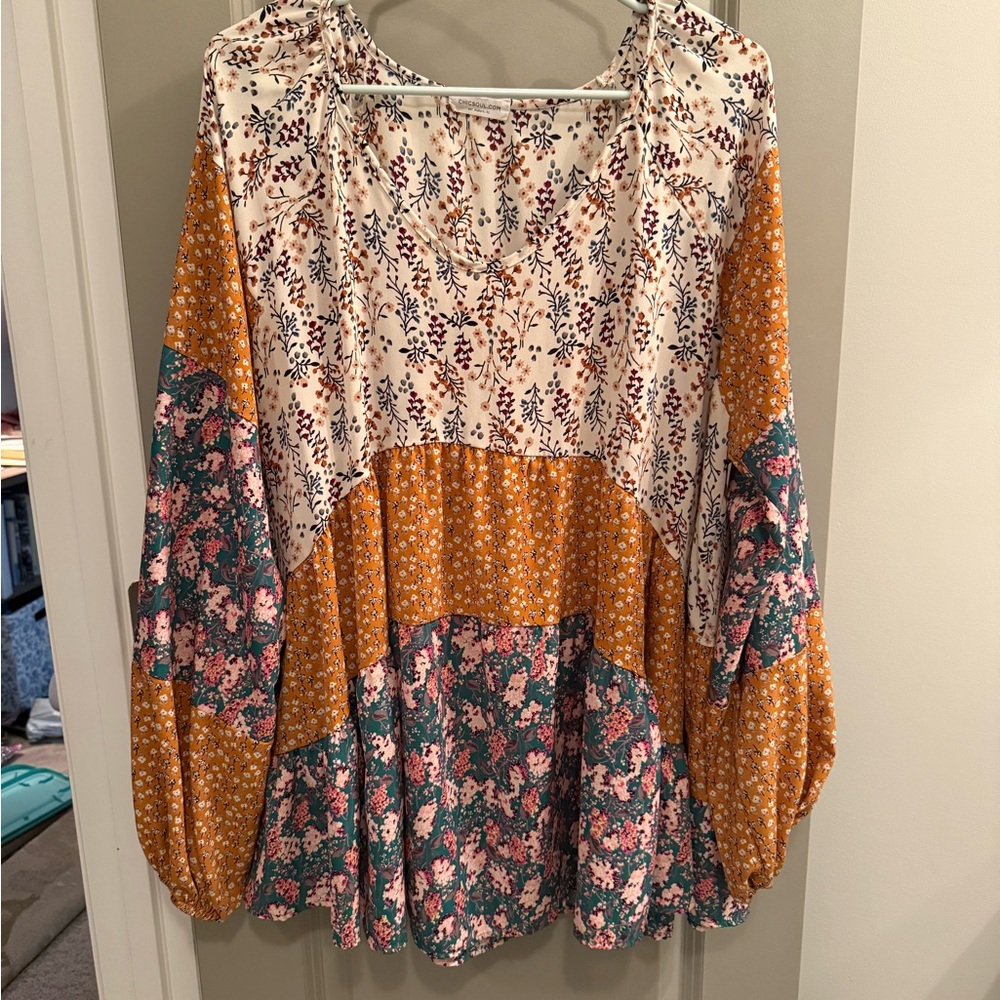 Chic Soul Floral Patchwork Women's Top